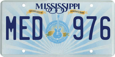 MS license plate MED976