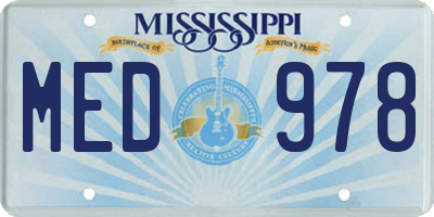 MS license plate MED978