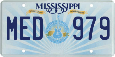 MS license plate MED979