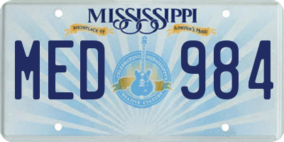 MS license plate MED984