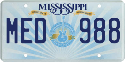 MS license plate MED988