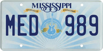 MS license plate MED989