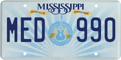 MS license plate MED990