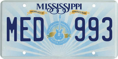 MS license plate MED993
