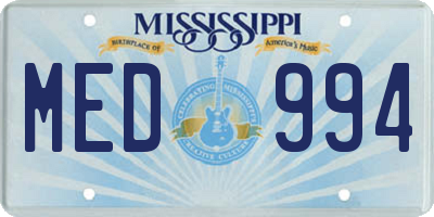 MS license plate MED994