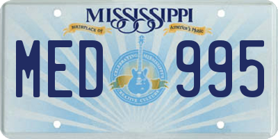 MS license plate MED995