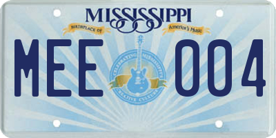 MS license plate MEE004