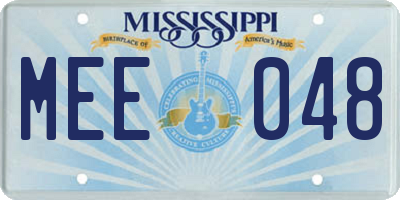 MS license plate MEE048