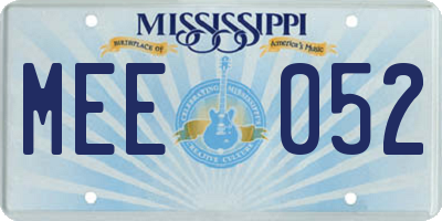 MS license plate MEE052