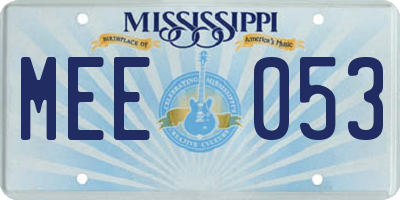 MS license plate MEE053