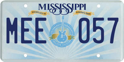 MS license plate MEE057