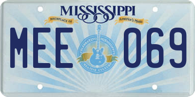 MS license plate MEE069
