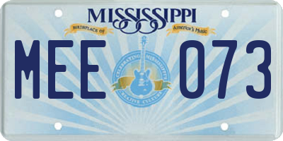 MS license plate MEE073