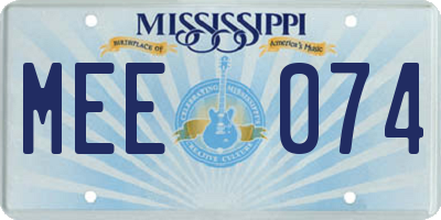 MS license plate MEE074