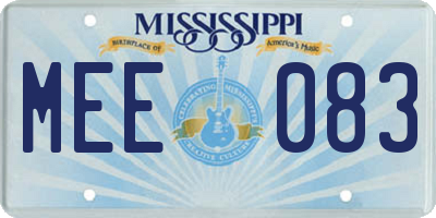 MS license plate MEE083