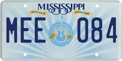 MS license plate MEE084