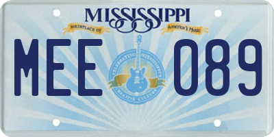 MS license plate MEE089
