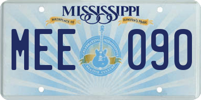 MS license plate MEE090