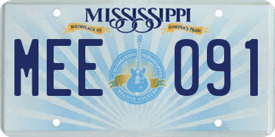 MS license plate MEE091