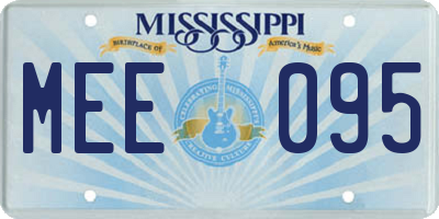 MS license plate MEE095