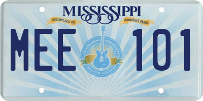 MS license plate MEE101