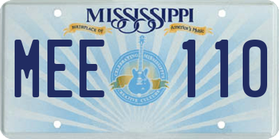 MS license plate MEE110