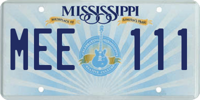 MS license plate MEE111
