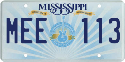 MS license plate MEE113