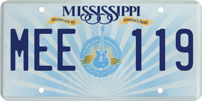 MS license plate MEE119