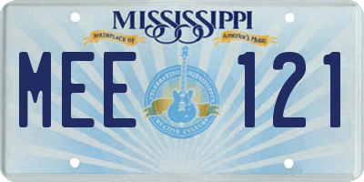 MS license plate MEE121