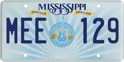 MS license plate MEE129