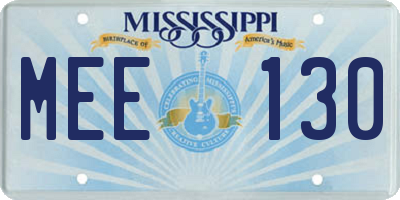 MS license plate MEE130