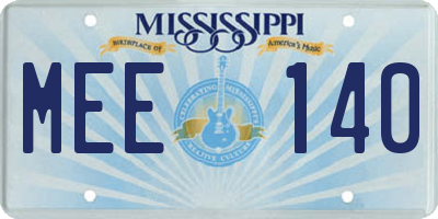 MS license plate MEE140