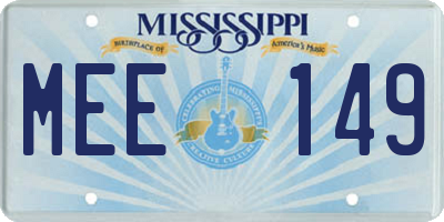 MS license plate MEE149