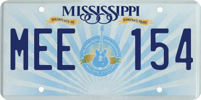 MS license plate MEE154