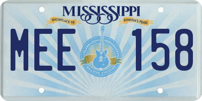 MS license plate MEE158