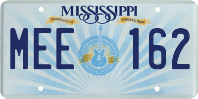 MS license plate MEE162