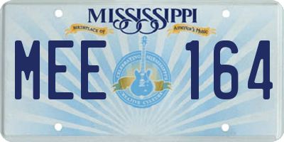 MS license plate MEE164