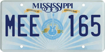 MS license plate MEE165
