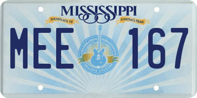 MS license plate MEE167