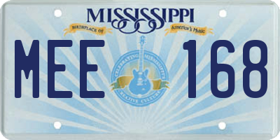 MS license plate MEE168