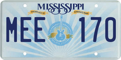 MS license plate MEE170