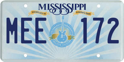 MS license plate MEE172