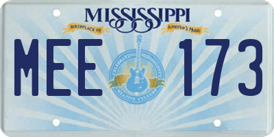 MS license plate MEE173