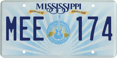 MS license plate MEE174
