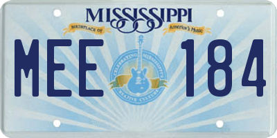 MS license plate MEE184