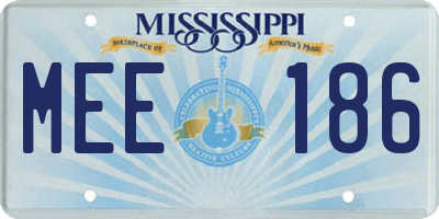 MS license plate MEE186
