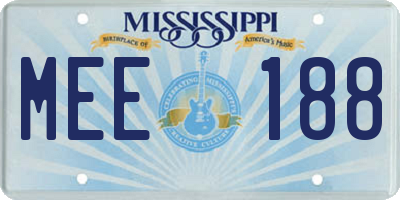 MS license plate MEE188