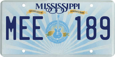 MS license plate MEE189