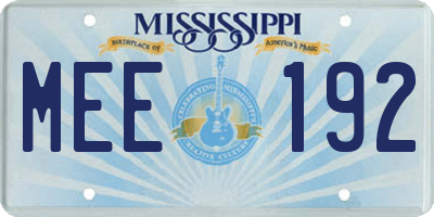 MS license plate MEE192